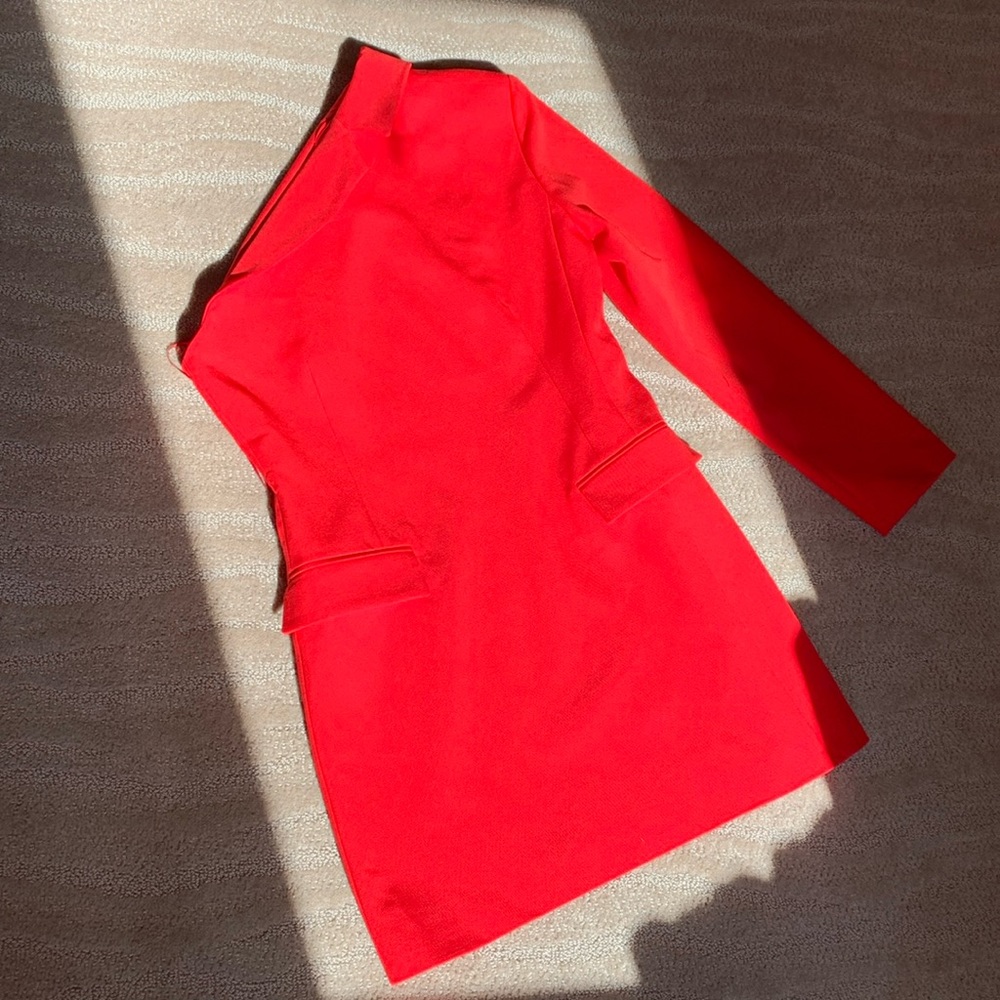 Zara One Shoulder Asymmetrical Blazer Dress - Picture 6 of 14